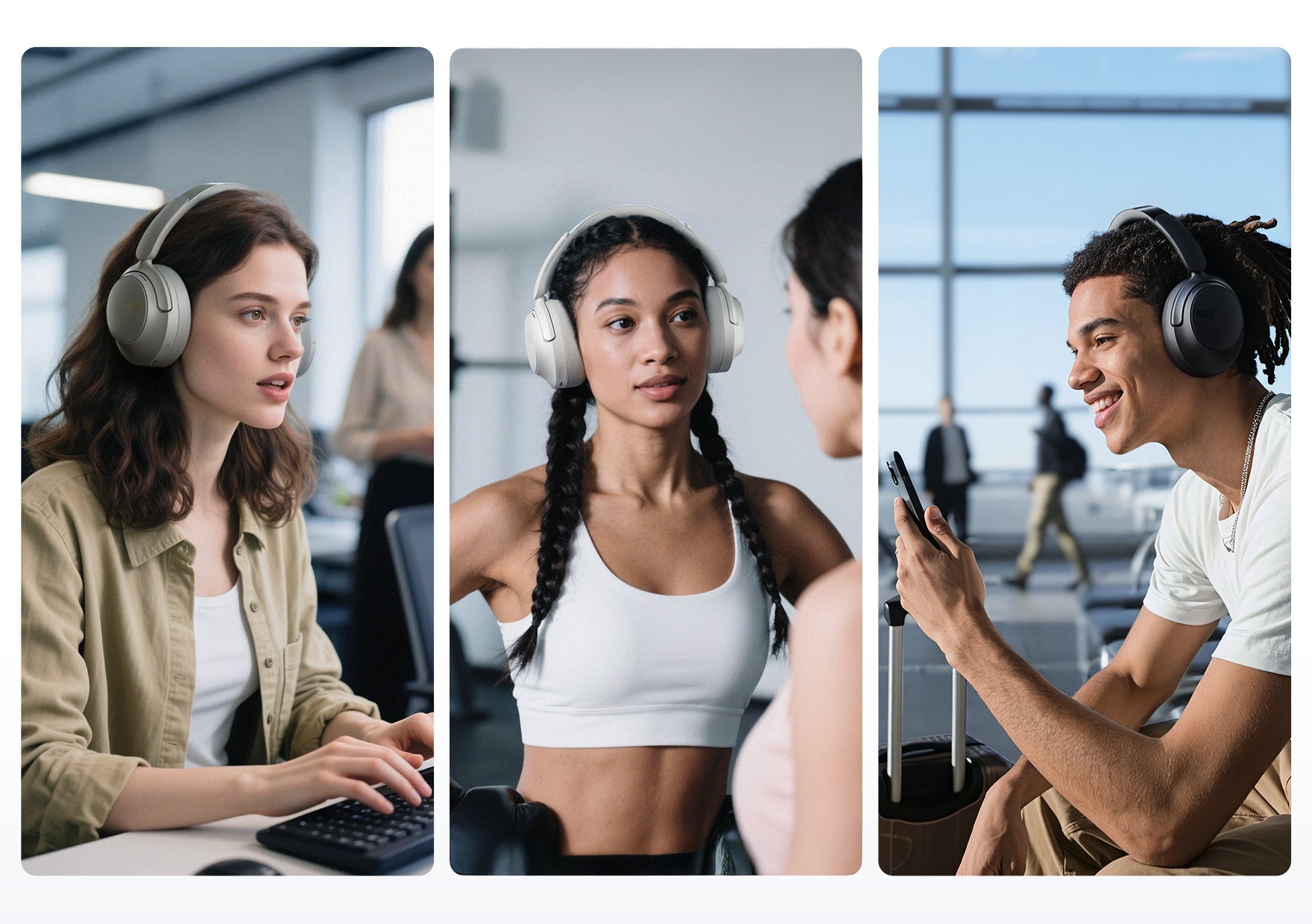 Casque pour le travail, le fitness et les voyages – élégant et confortable.