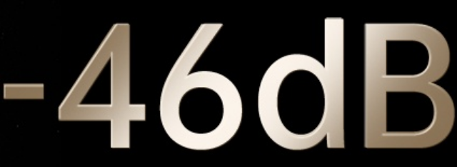 Affichage du niveau sonore à -46 dB sur fond noir