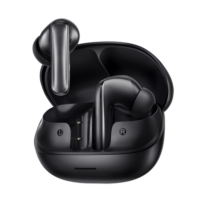 MeloBuds N65 – écouteurs True Wireless noirs avec boîtier de charge, marquage L/R.