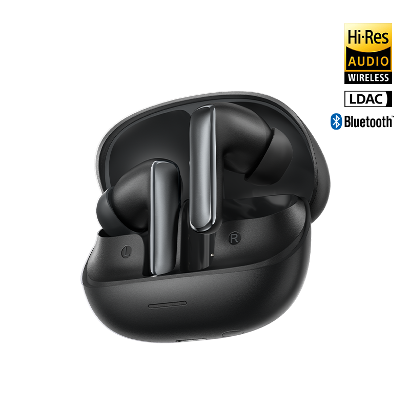 MeloBuds N65 : Noir, audio Hi-Res, LDAC, écouteurs Bluetooth dans un boîtier de charge.