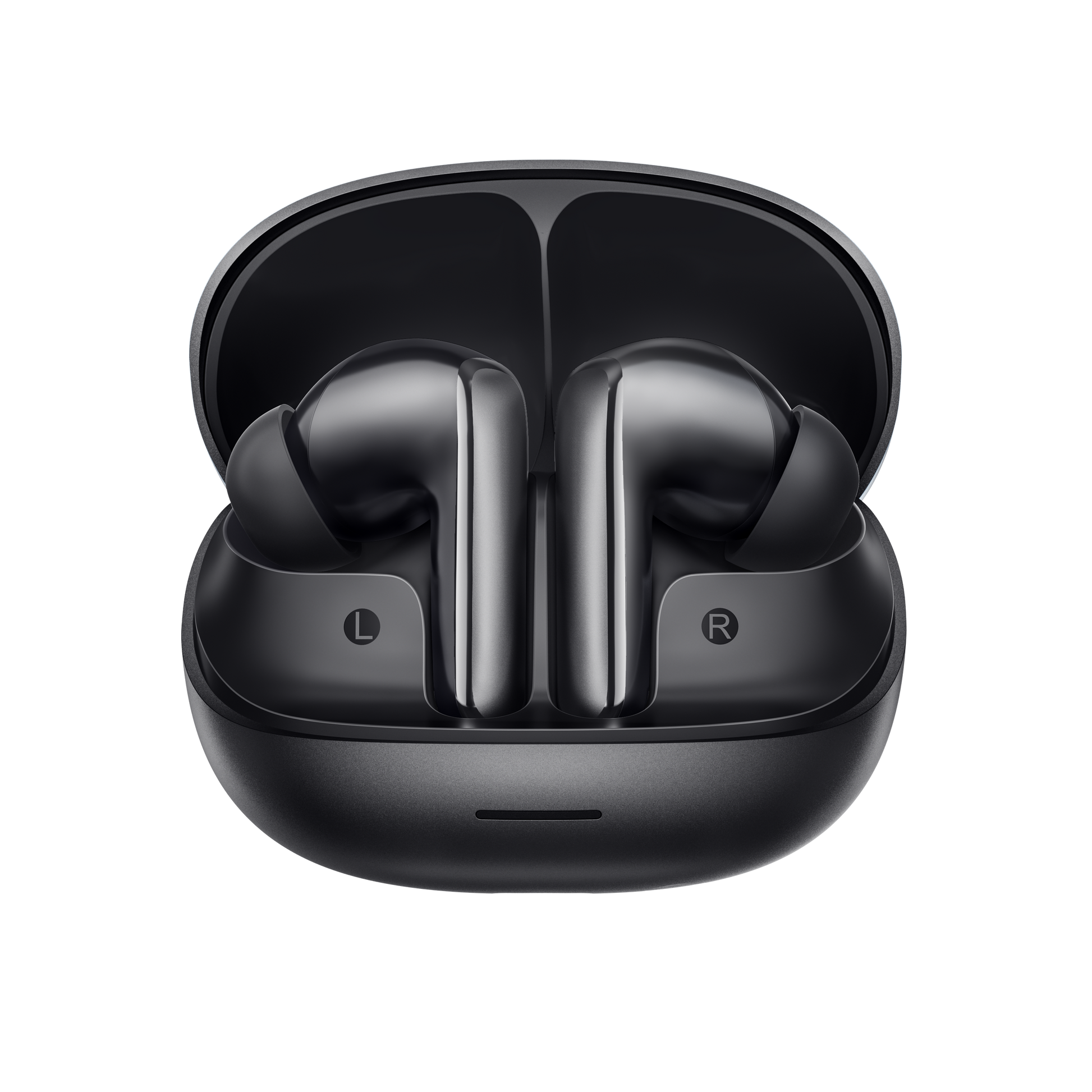 MeloBuds N65 – écouteurs True Wireless noirs dans un boîtier de charge.