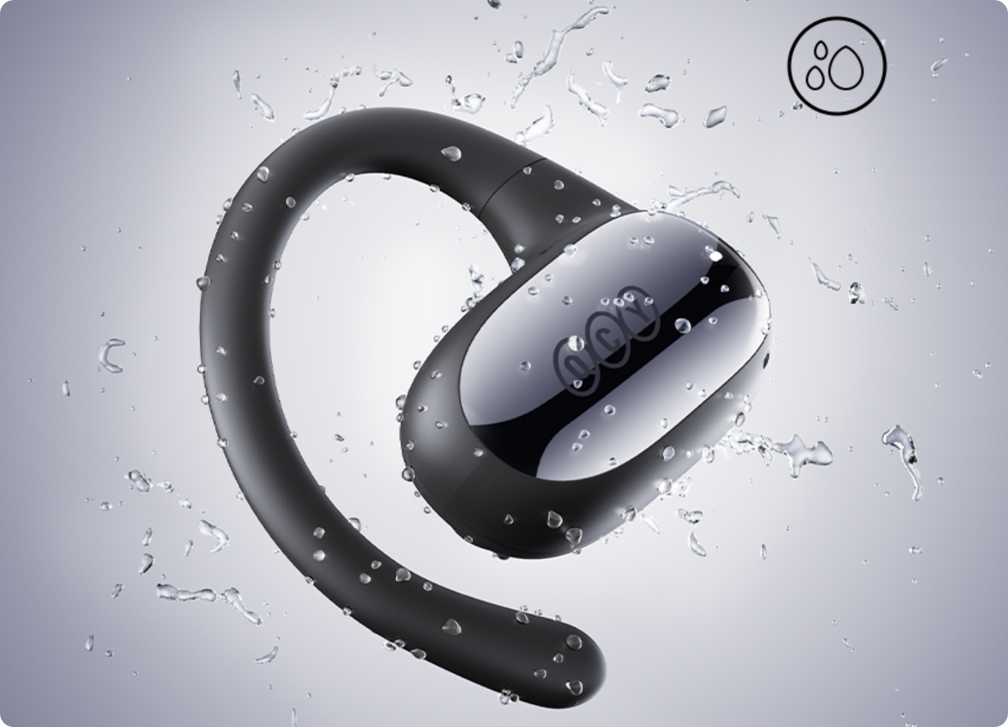Écouteurs Bluetooth résistants à la transpiration avec design étanche.