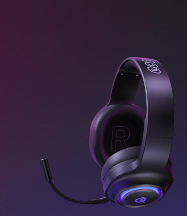 Casque de jeu noir avec microphone et éclairage RGB