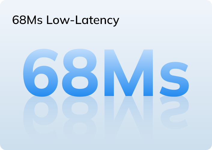 68Ms à faible latence – Transfert de données rapide avec un délai minimal pour des performances optimales.
