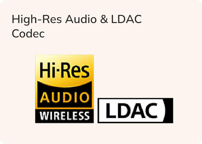 Audio haute résolution et codec LDAC – Logo pour lecture HiFi sans fil