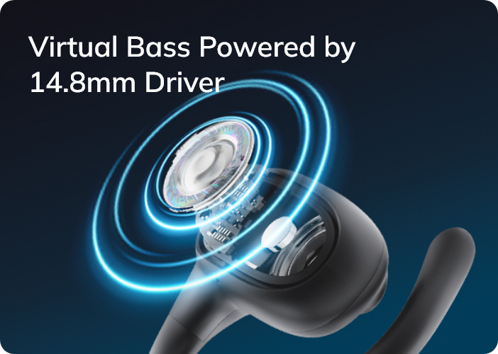 Écouteurs avec basses virtuelles et haut-parleur de 14,8 mm.