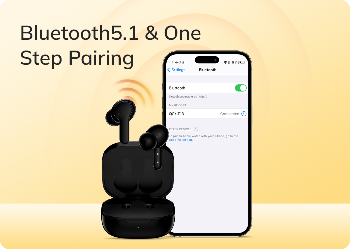 Casque Bluetooth 5.1 avec appairage en une étape et étui de chargement