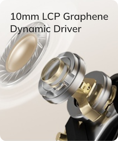Pilote dynamique en graphène LCP de 10 mm pour casques haut de gamme