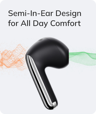 Écouteurs semi-intra-auriculaires noirs pour un confort tout au long de la journée.