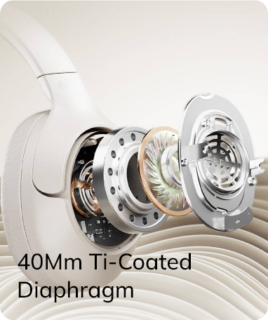Membrane en titane de 40 mm dans des écouteurs haut de gamme pour un son clair.