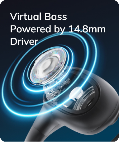 Écouteurs avec basses virtuelles et haut-parleur de 14,8 mm pour un son puissant.