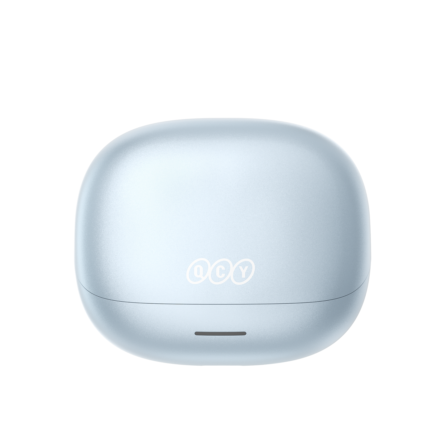 MeloBuds N65 écouteurs sans fil bleu clair élégant avec logo, boîtier de charge compact pour les déplacements.