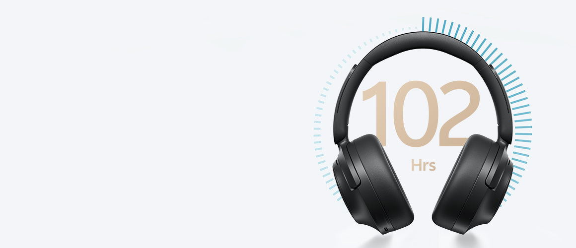 Casque circum-auriculaire noir avec une autonomie de 102 heures