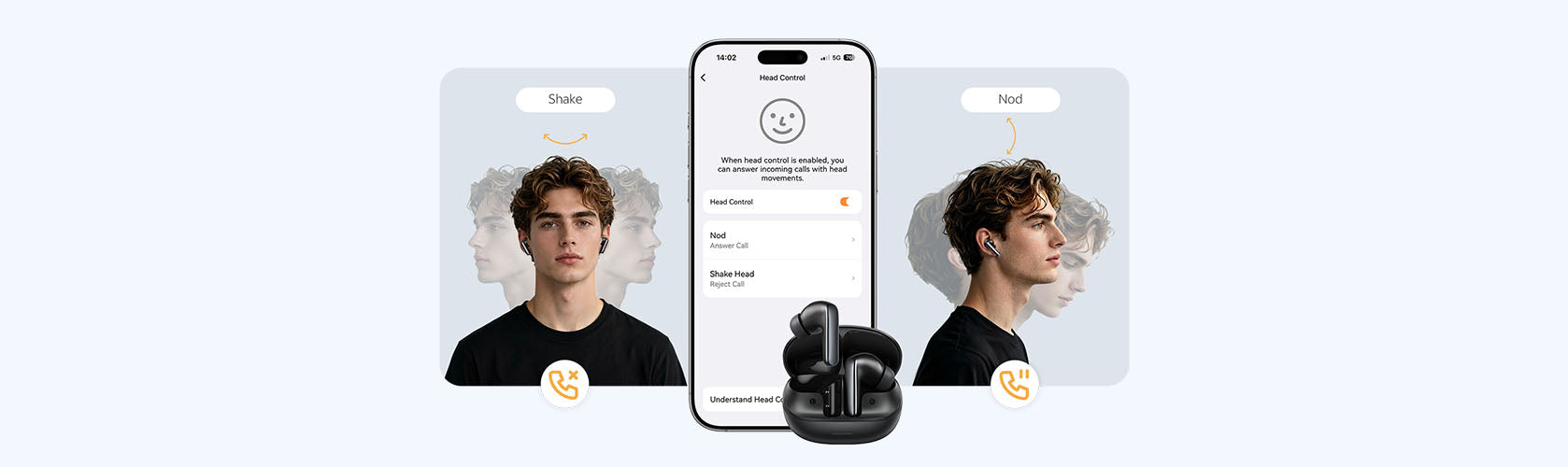 AirPods Pro avec contrôle par la tête : hochement de tête pour accepter, secousse de tête pour rejeter les appels.