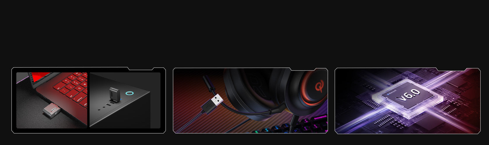 Casque de jeu RGB avec Bluetooth 6.0, connexion USB-C et effets lumineux LED pour PC et consoles