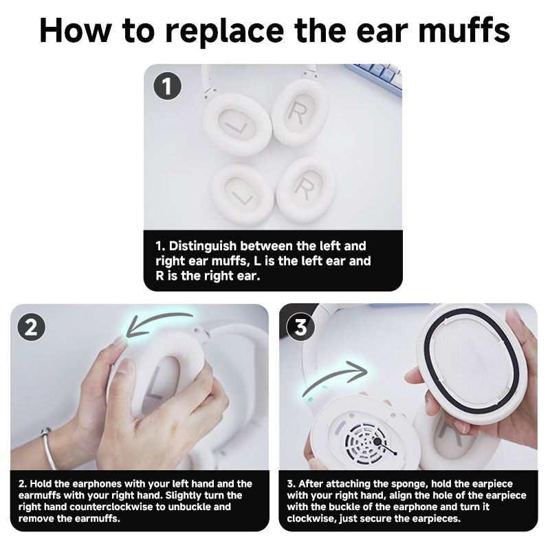 Qcy H3 coussinets d'oreille de rechange pour casque