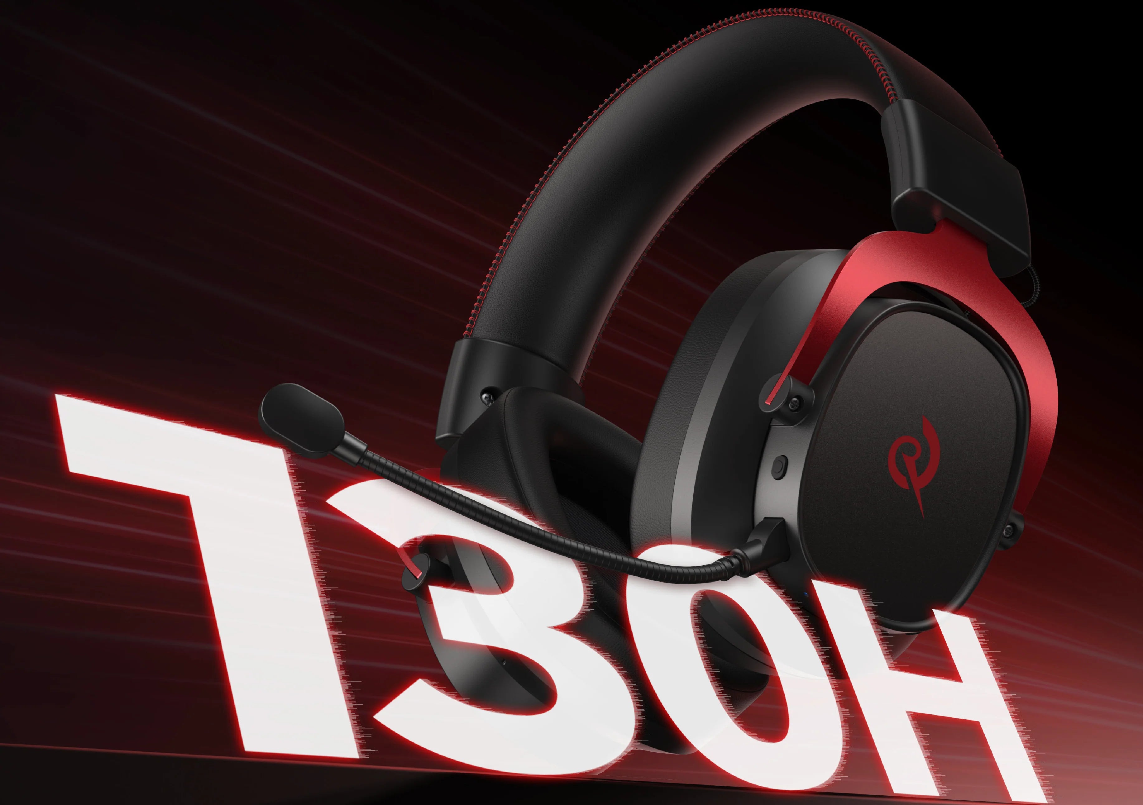 Casque de jeu Redragon T30H avec microphone, design noir et rouge pour PC et consoles.