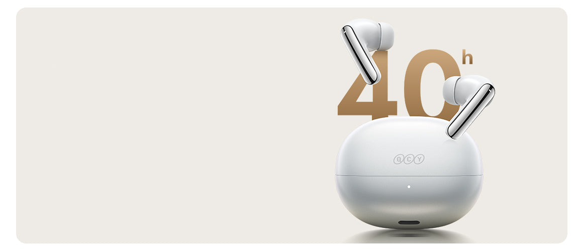 Écouteurs Bluetooth QCY T13 avec autonomie de 40h, blanc