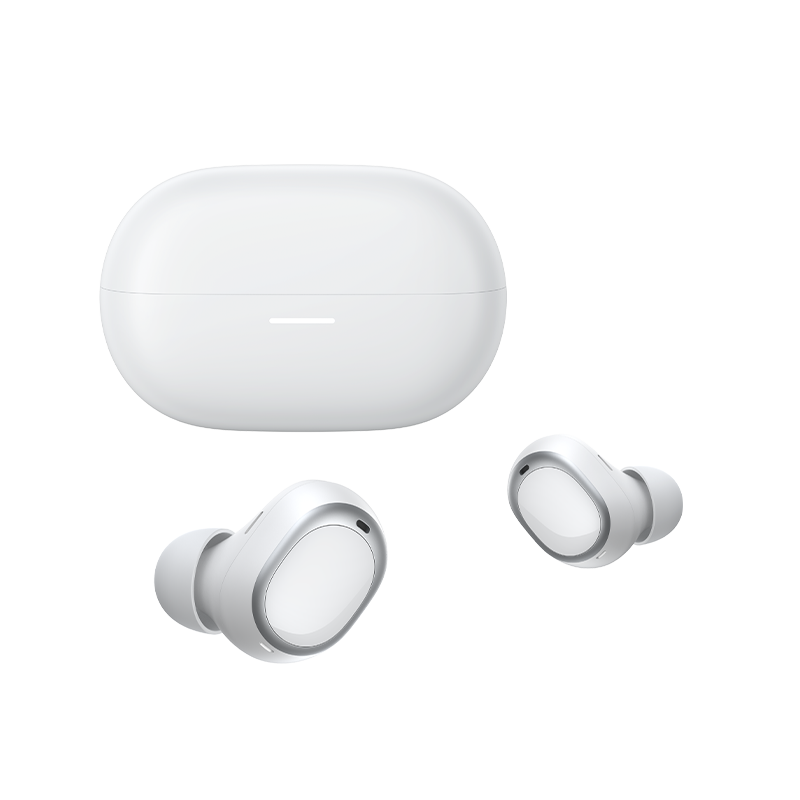 Écouteurs Bluetooth QCY MeloBuds A30 avec étui de chargement, blanc, design moderne pour un son clair et un confort optimal