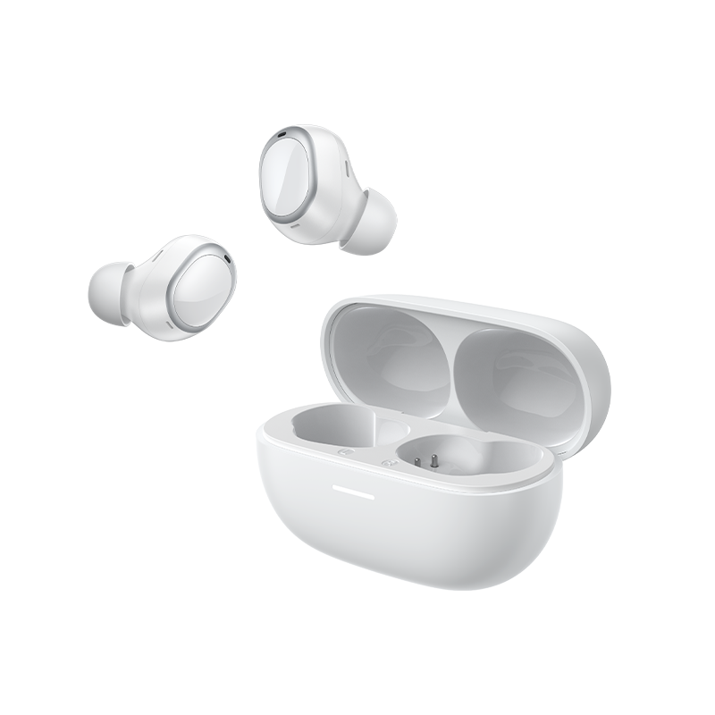 QCY MeloBuds A30 – écouteurs True Wireless blancs avec étui de chargement, design moderne et rangement compact