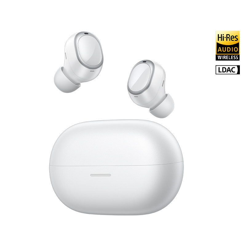 Écouteurs True Wireless QCY MeloBuds A30 avec audio Hi-Res et technologie LDAC, blanc, dans l'étui de chargement